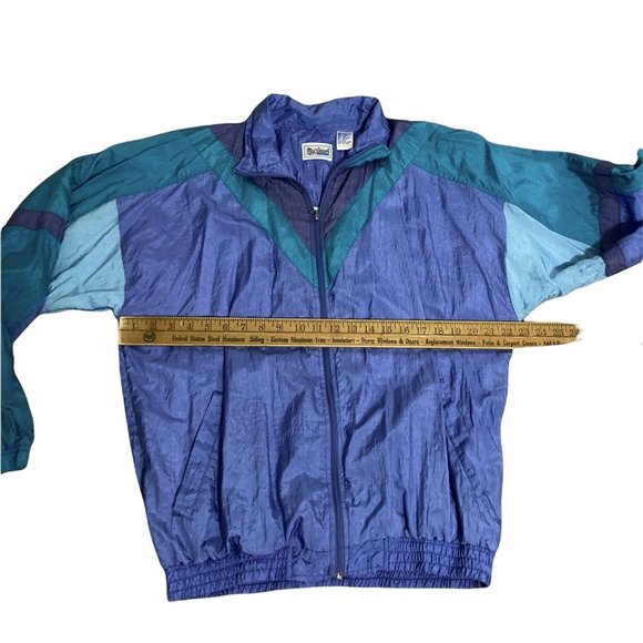 McGregor 1990s Womens Track Jacket Windbreaker  Size L (Small Stain) - Picture 7 of 10